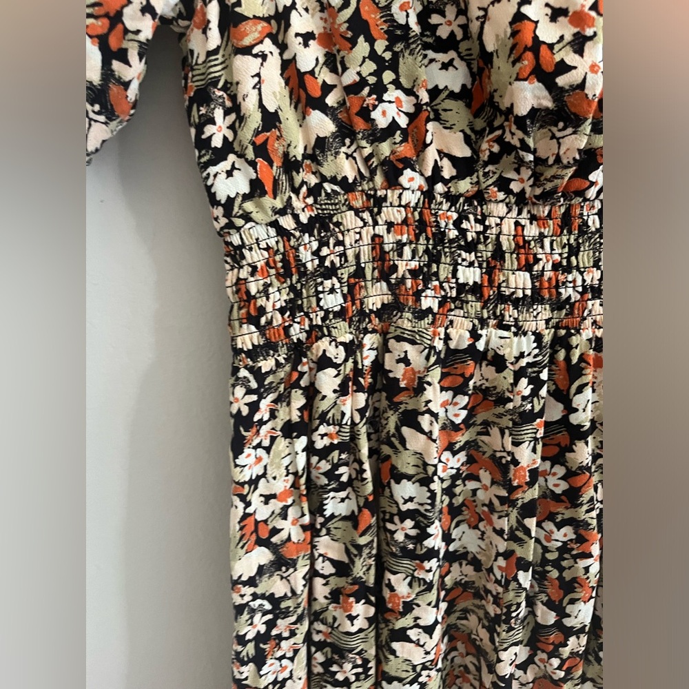 NWT Free People floral charcoal combo color mini dress size 6 - Picture 10 of 11